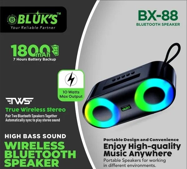 BX 88 Speaker – 10W Output , Powerful Sound & Portability